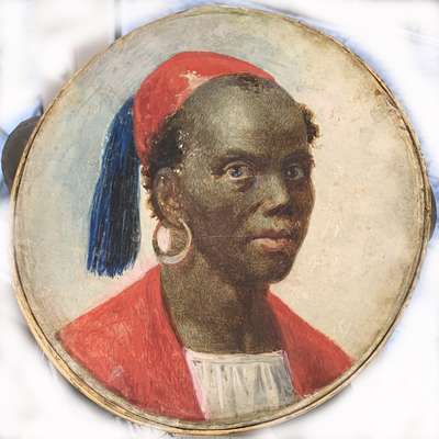 Portrait of a dark-haired man with a fez - Allevi Alcide